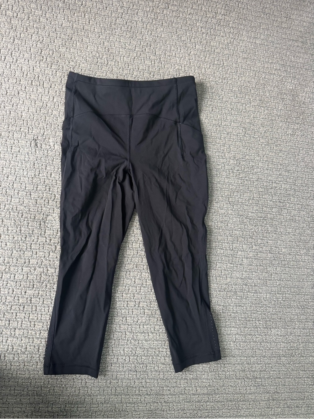 lululemon athletica Black Cropped High-Rise Leggings